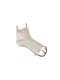 Linen sandals and socks that reveal toes