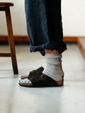 beeff Exclusive Dyed Light Grey Ramie Cotton Mid-Calf Socks